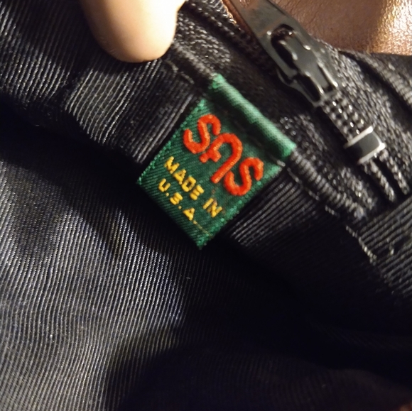 SAS Brown Leather shoulder purse - Picture 3 of 9